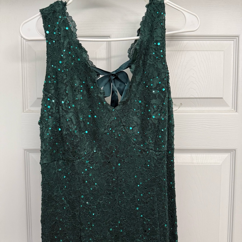 Emerald Green Lace formal gown